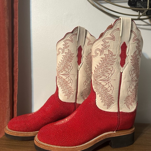 Lucchese 2000 red stingray crepe sole cowboy boot - Picture 4 of 7